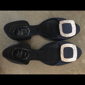 Roger Vivier Chips Crystal-Buckle Flat, DarkBlue 7